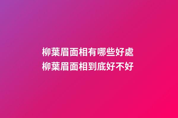 柳葉眉面相有哪些好處 柳葉眉面相到底好不好